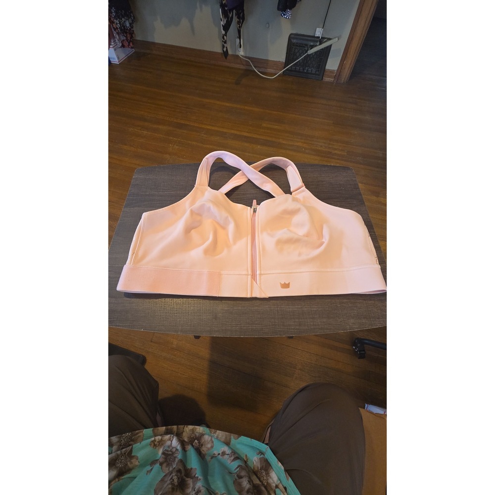 Shefit Flex Sports Bra Pink Gold Marble Front Zip 4 Luxe NWOT